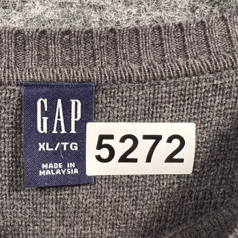 Gap Mens Crewneck Sweater XL Two Tone Gray Colorblock Pullover